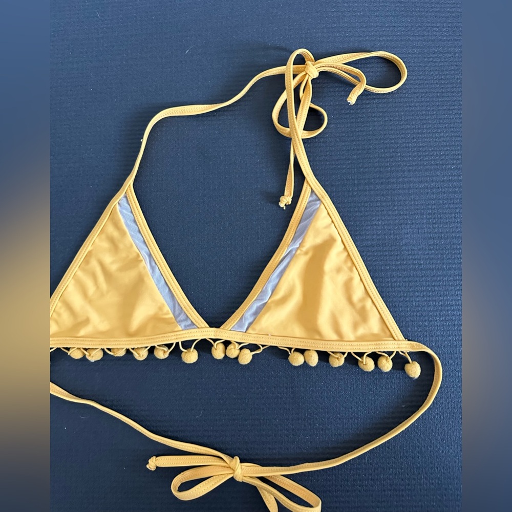 Tularosa Confetti Yellow Nina Pompom Swim Bikini Top size XS - Picture 4 of 6